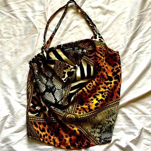 Boohoo cheetah and zebra print tank top